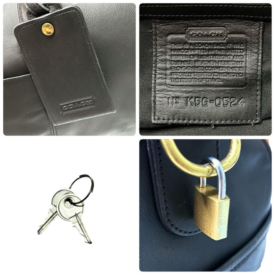 美品✨ オールドコーチ ボストンバッグ 2way レザー ブラック 鍵 南京錠