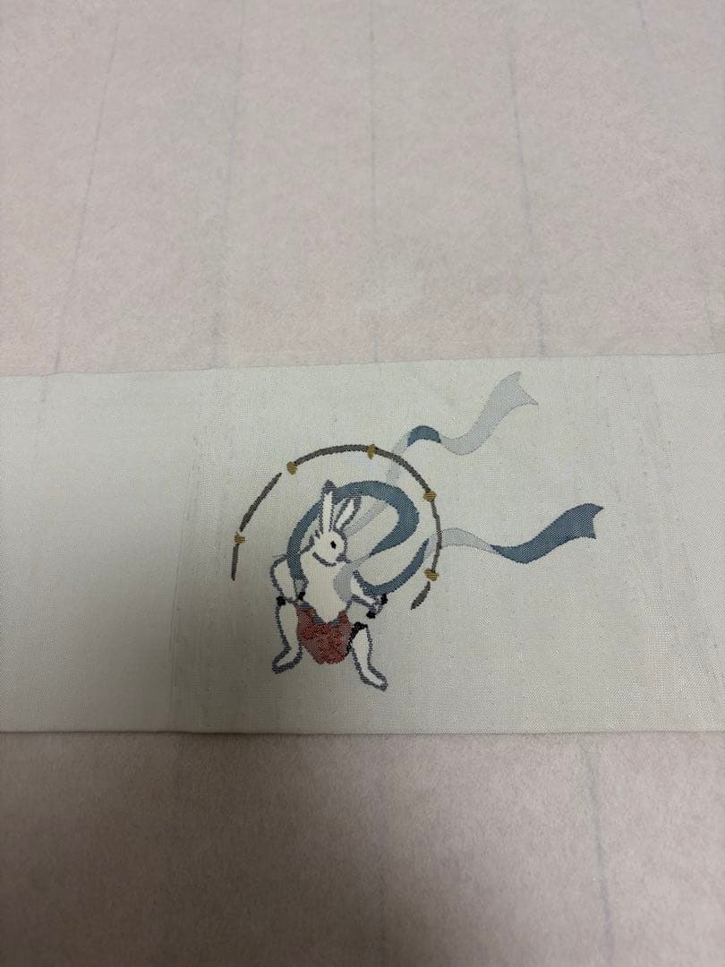 名古屋帯　兎の風神雷神
