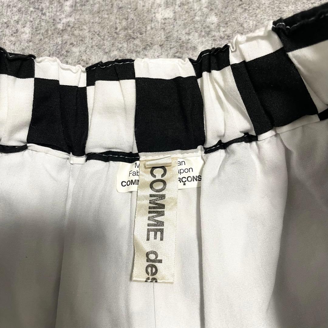 美品 コムデギャルソン チェック柄 バルーンサルエルパンツ ウエストゴム XS