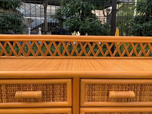 昭和レトロポップ｜ラタンヴィンテージ｜サイドボードチェスト｜10ドロワー｜