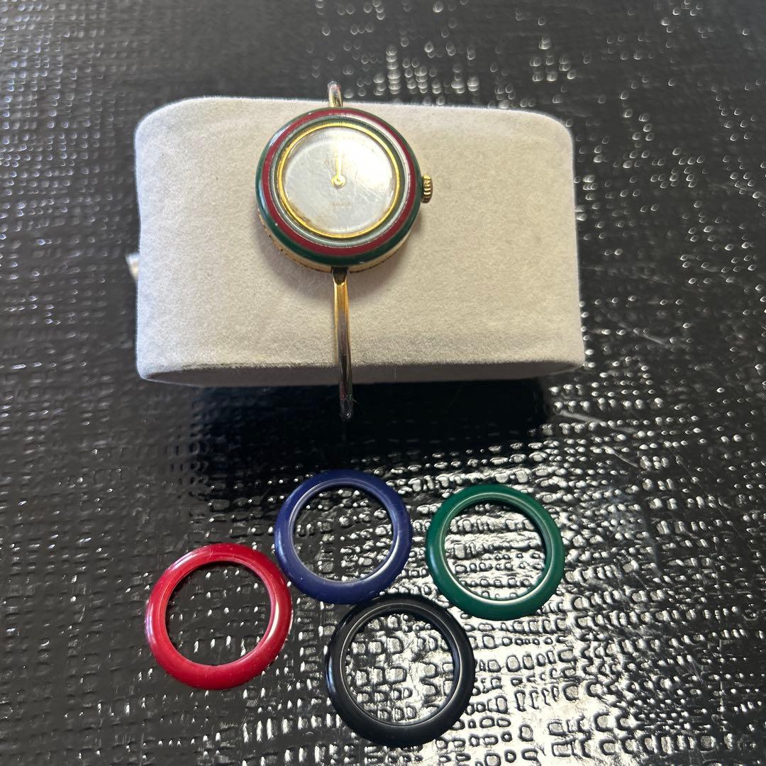 【GUCCI】グッチ　チェンジベゼル　ゴールドウォッチ　ブレスレットヴィンテージ