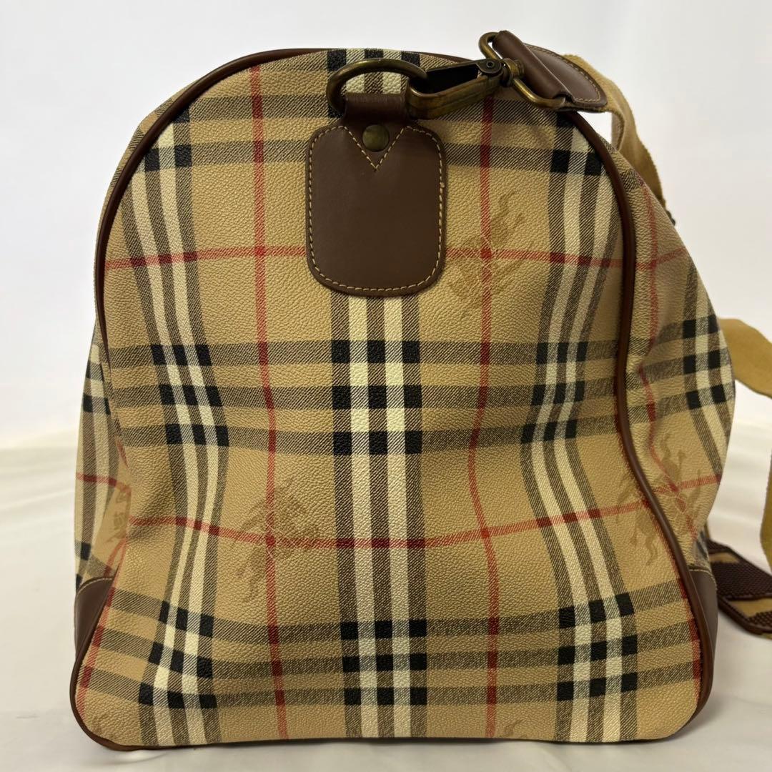 美品 バーバリー ボストンバック ノバチェック シャドーホース PVC 大容量