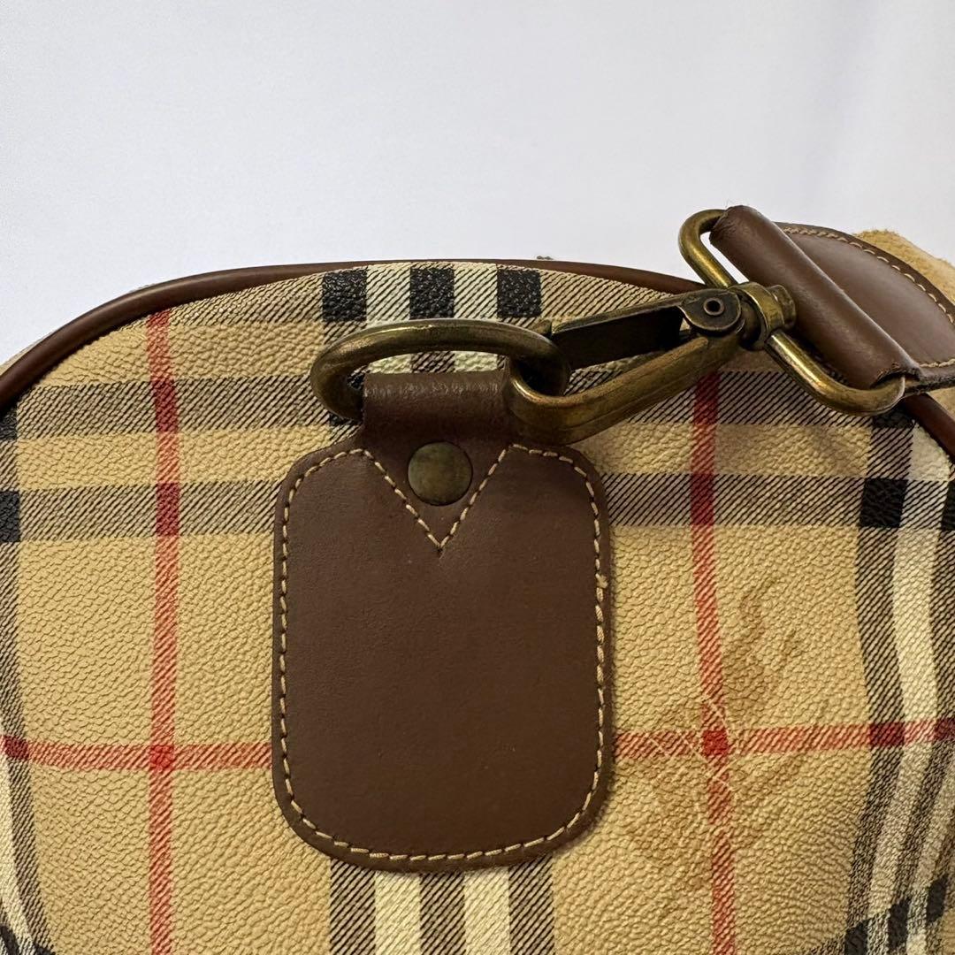 美品 バーバリー ボストンバック ノバチェック シャドーホース PVC 大容量