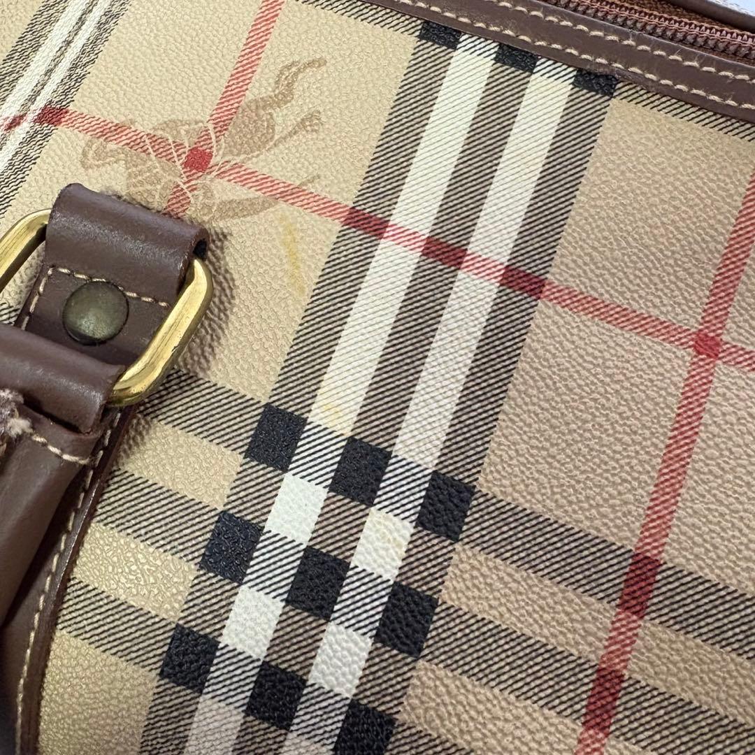 美品 バーバリー ボストンバック ノバチェック シャドーホース PVC 大容量