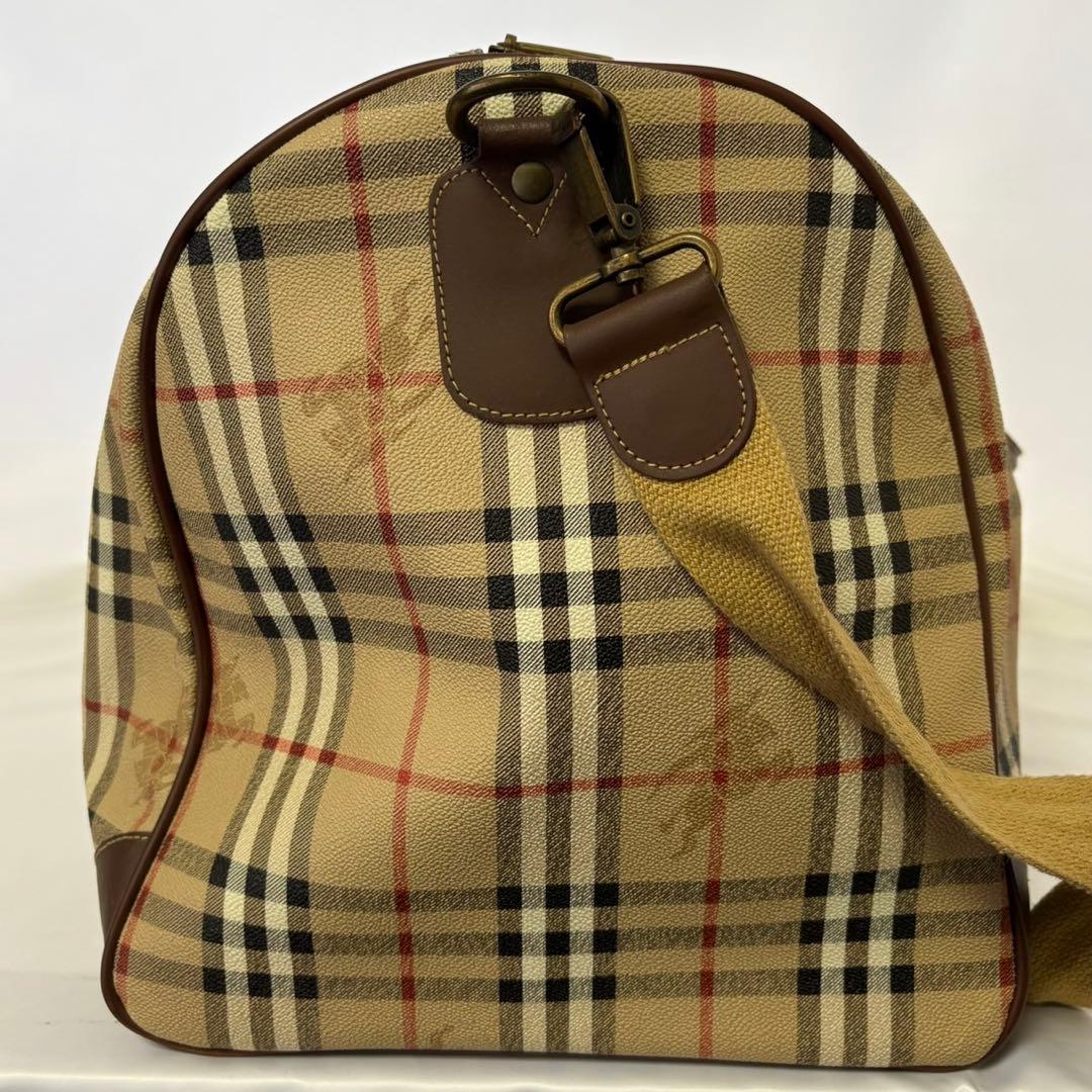 美品 バーバリー ボストンバック ノバチェック シャドーホース PVC 大容量