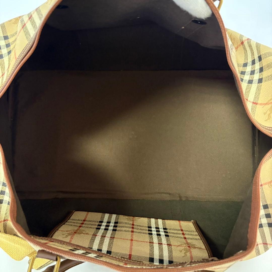 美品 バーバリー ボストンバック ノバチェック シャドーホース PVC 大容量