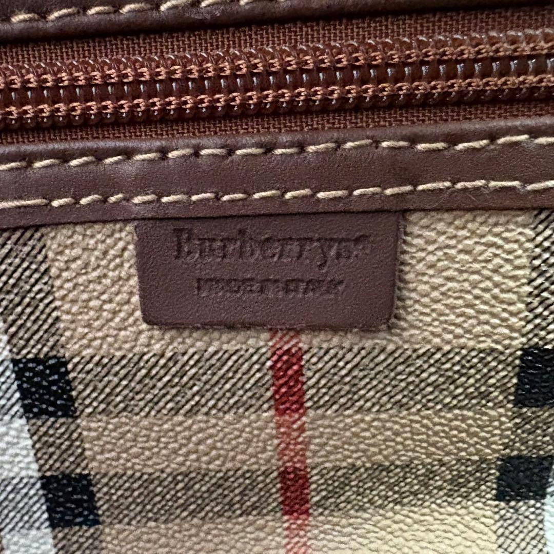 美品 バーバリー ボストンバック ノバチェック シャドーホース PVC 大容量