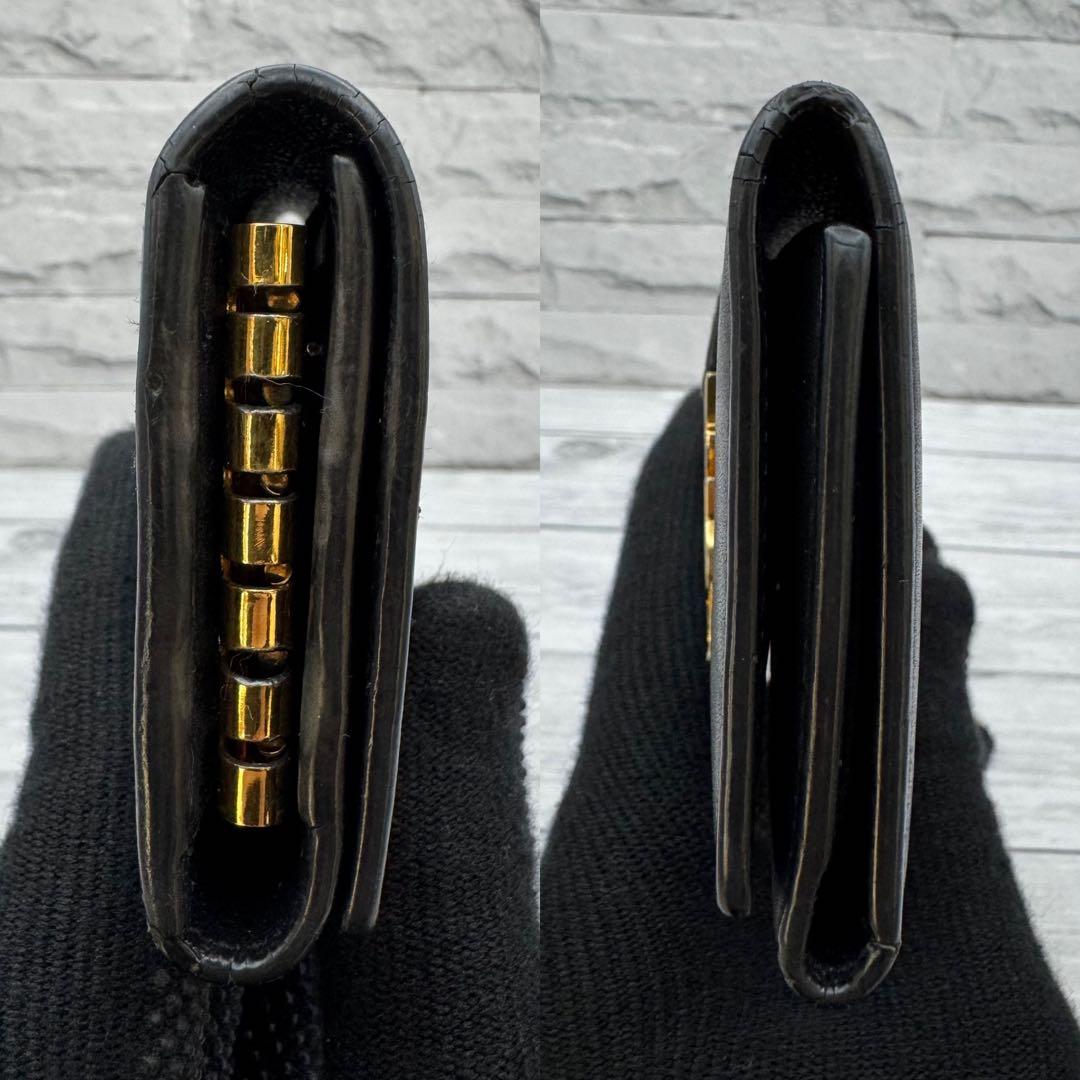 【美品】サンローラン 6連キーケース レザー YSL ロゴ金具 ブラック