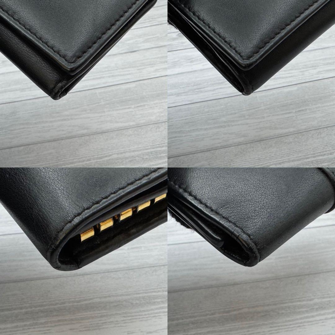 【美品】サンローラン 6連キーケース レザー YSL ロゴ金具 ブラック