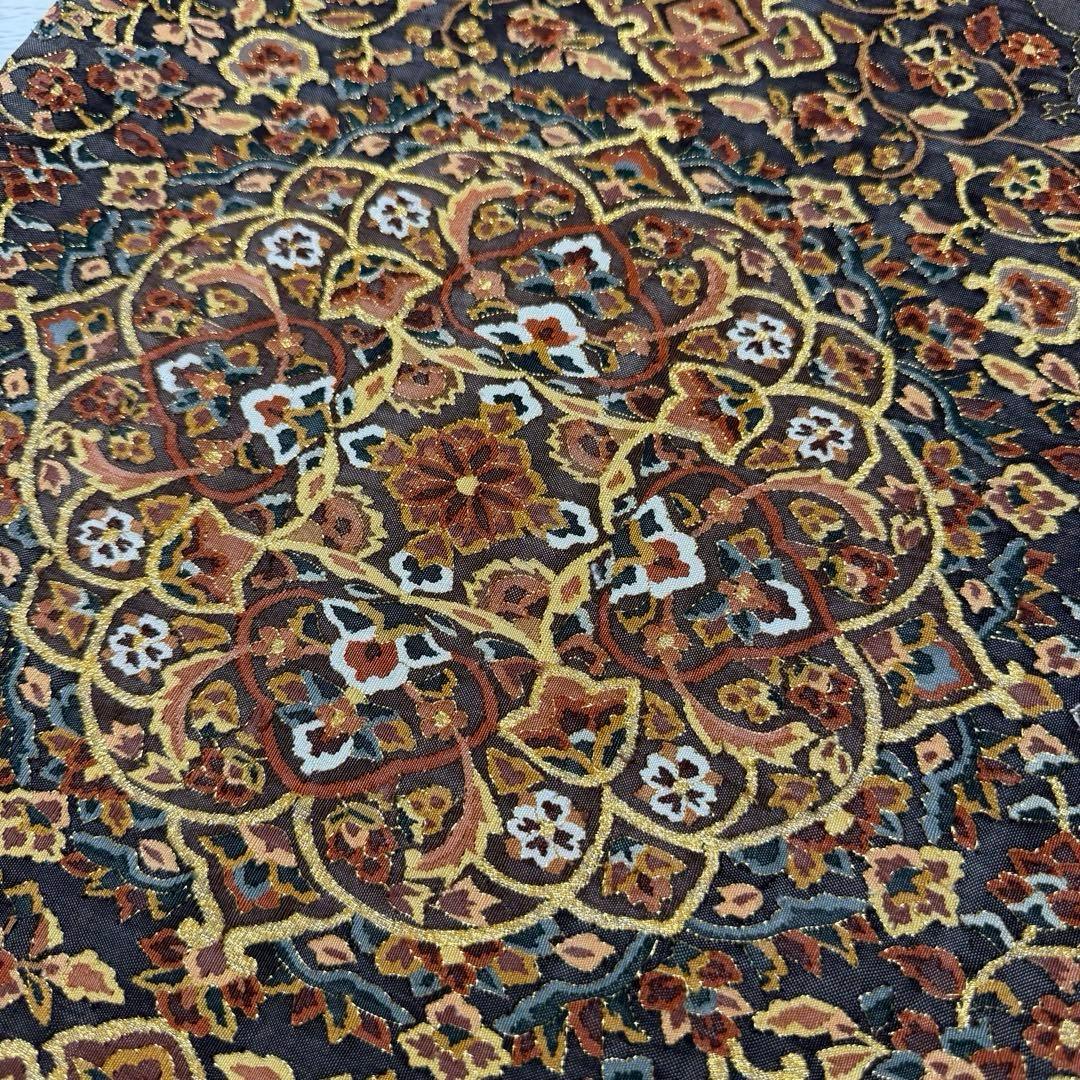 m-91 明綴れ 蘇州・汕頭刺繍　金糸 正絹 袋帯　未使用極美品