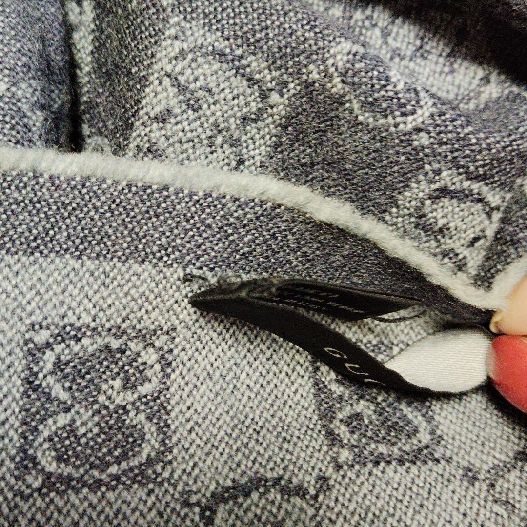 【美品】GUCCI　グッチ　マフラー　リバーシブル　グレー系　ユニセックス