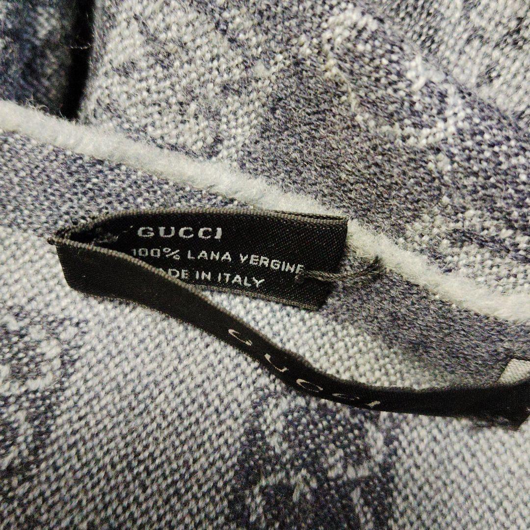 【美品】GUCCI　グッチ　マフラー　リバーシブル　グレー系　ユニセックス