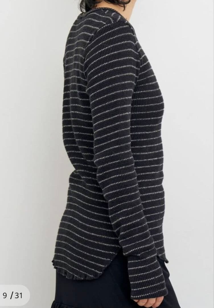 新品未使用【WAFFLE BORDER LONG SLEEVE TOP】