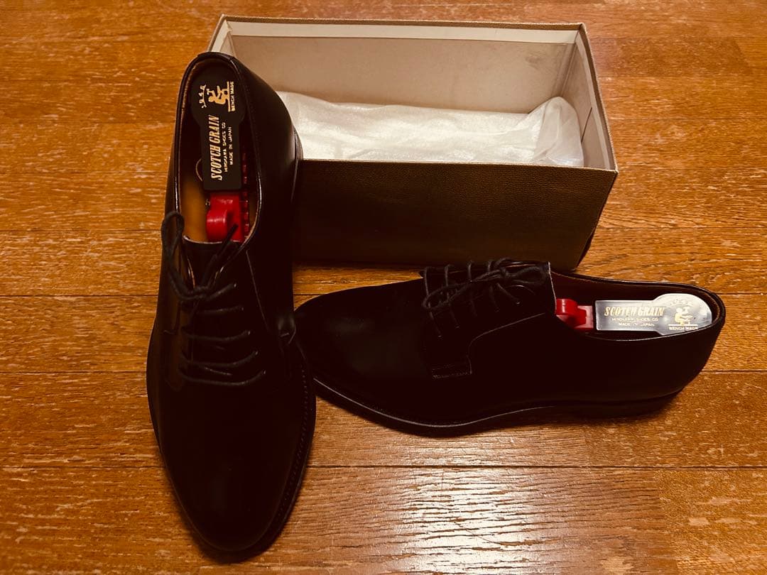 【SCOTCH GRAIN】ブラック レザーシューズ　※ぱぴぷ