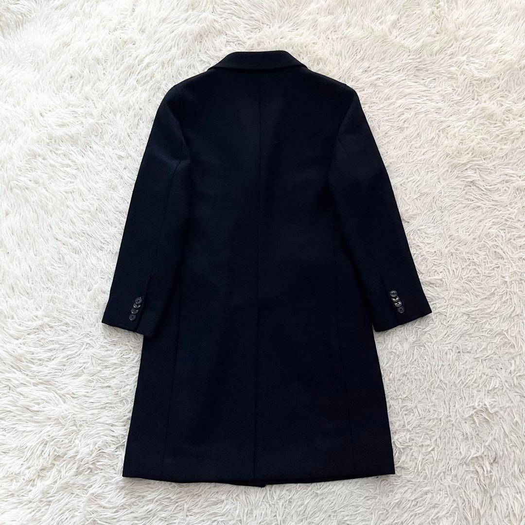 <美品>TAGLIATORE ウール カシミヤ ネイビー チェスターコート 46