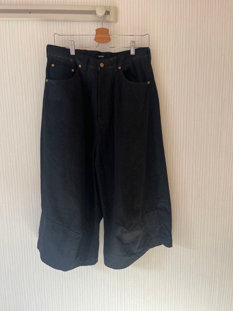 最終値下げ‼️LES SIX 25AW ブラックデニム八部丈ショーツ