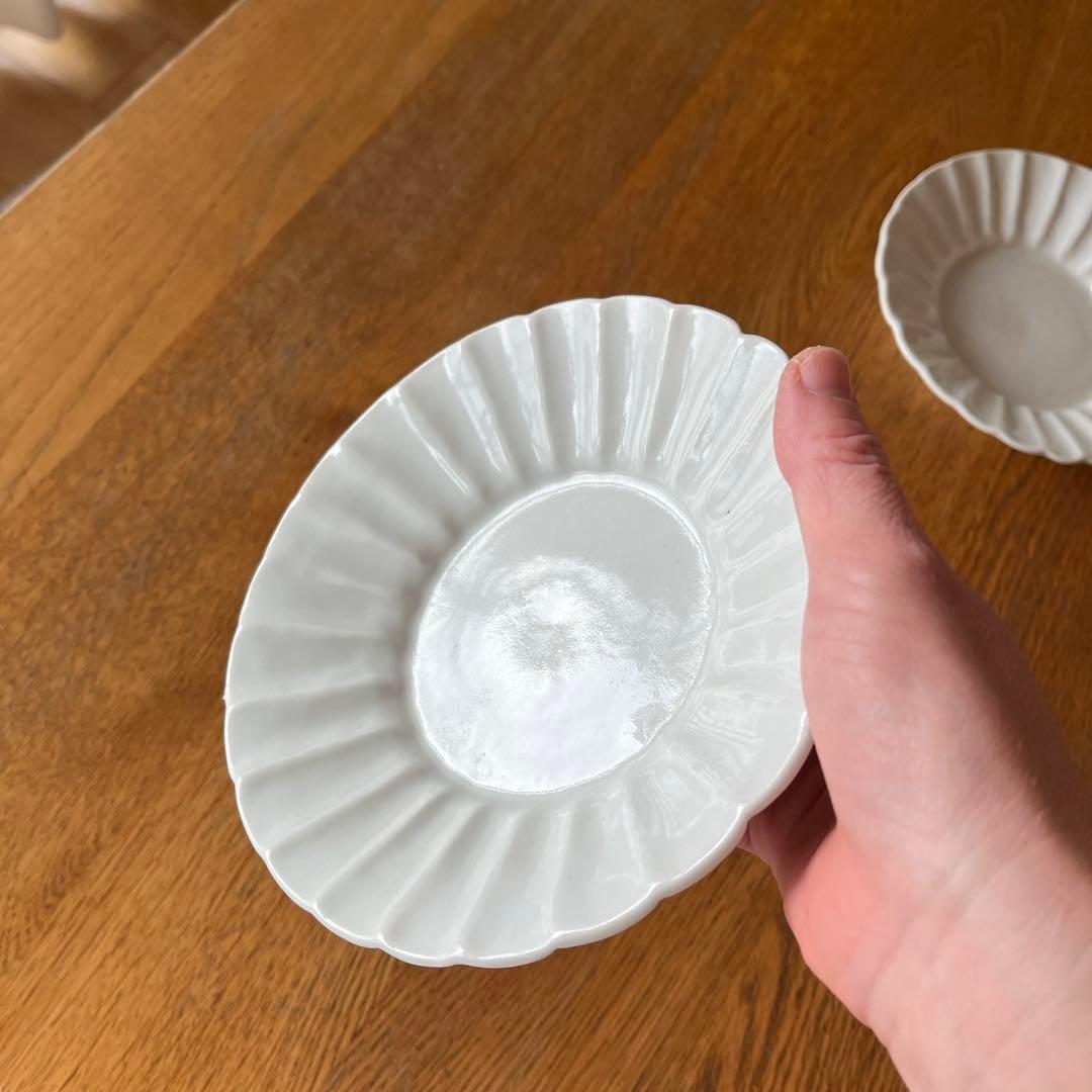 伊藤聡信　白磁輪花皿　2枚セット