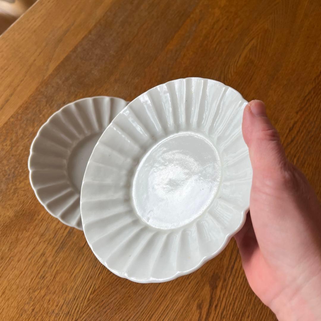 伊藤聡信　白磁輪花皿　2枚セット