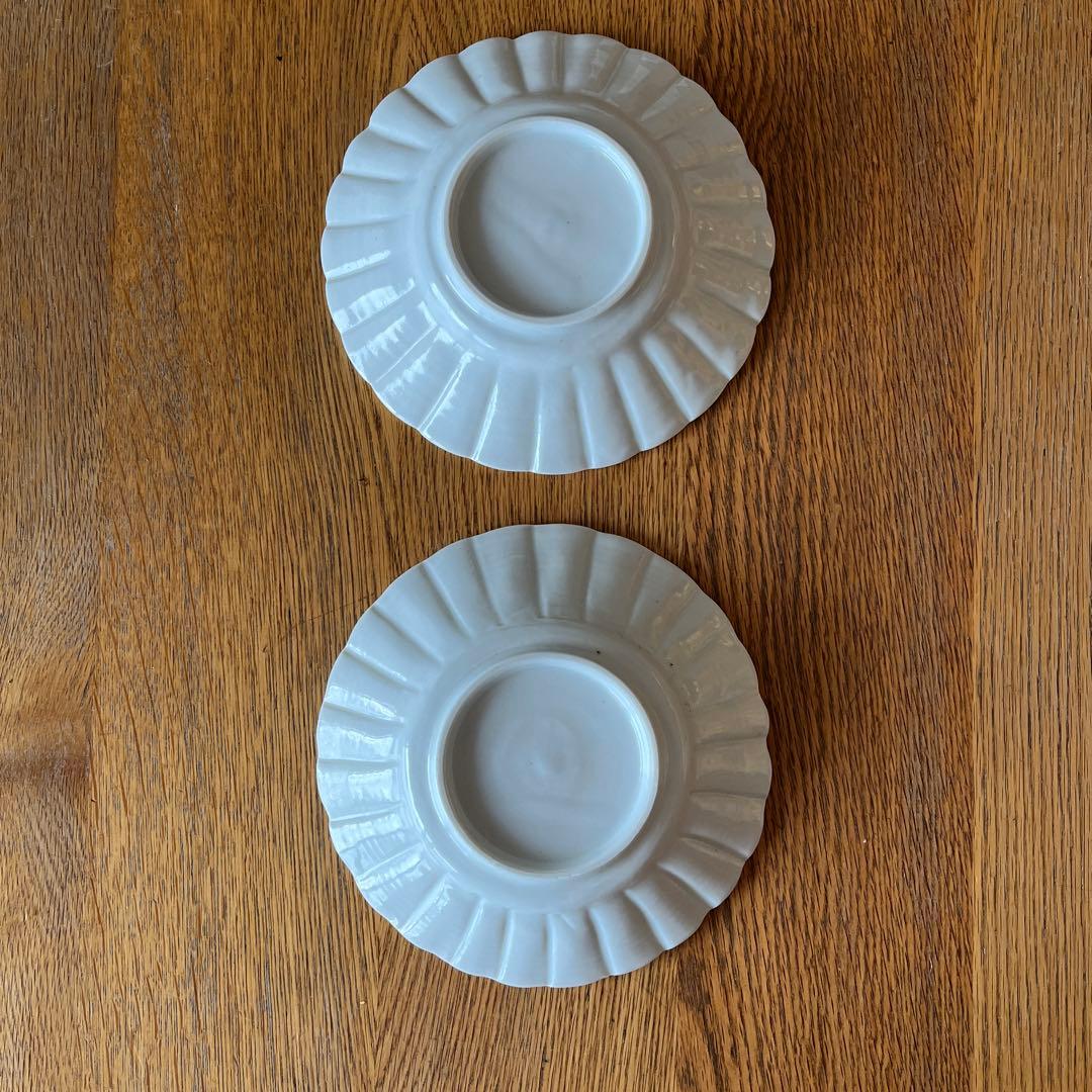 伊藤聡信　白磁輪花皿　2枚セット