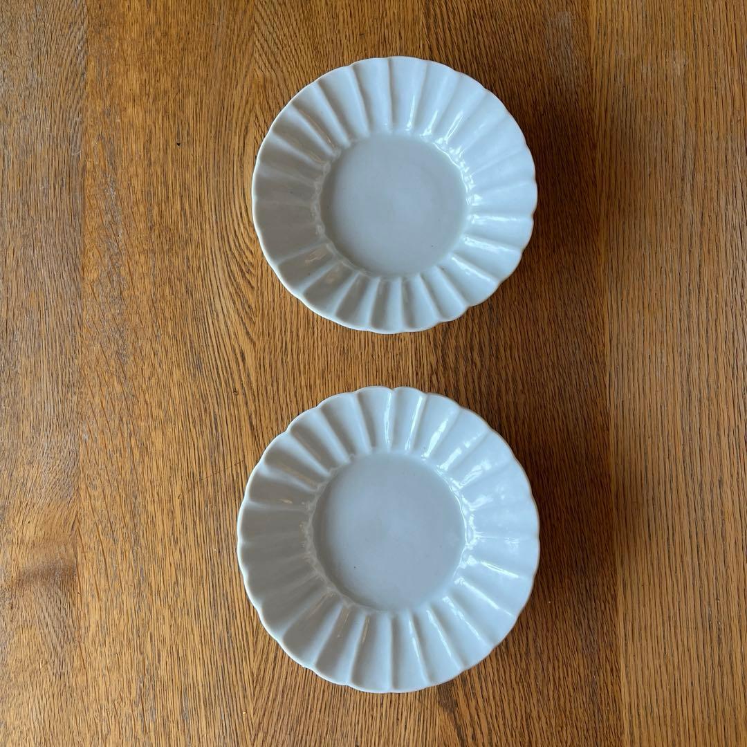 伊藤聡信　白磁輪花皿　2枚セット