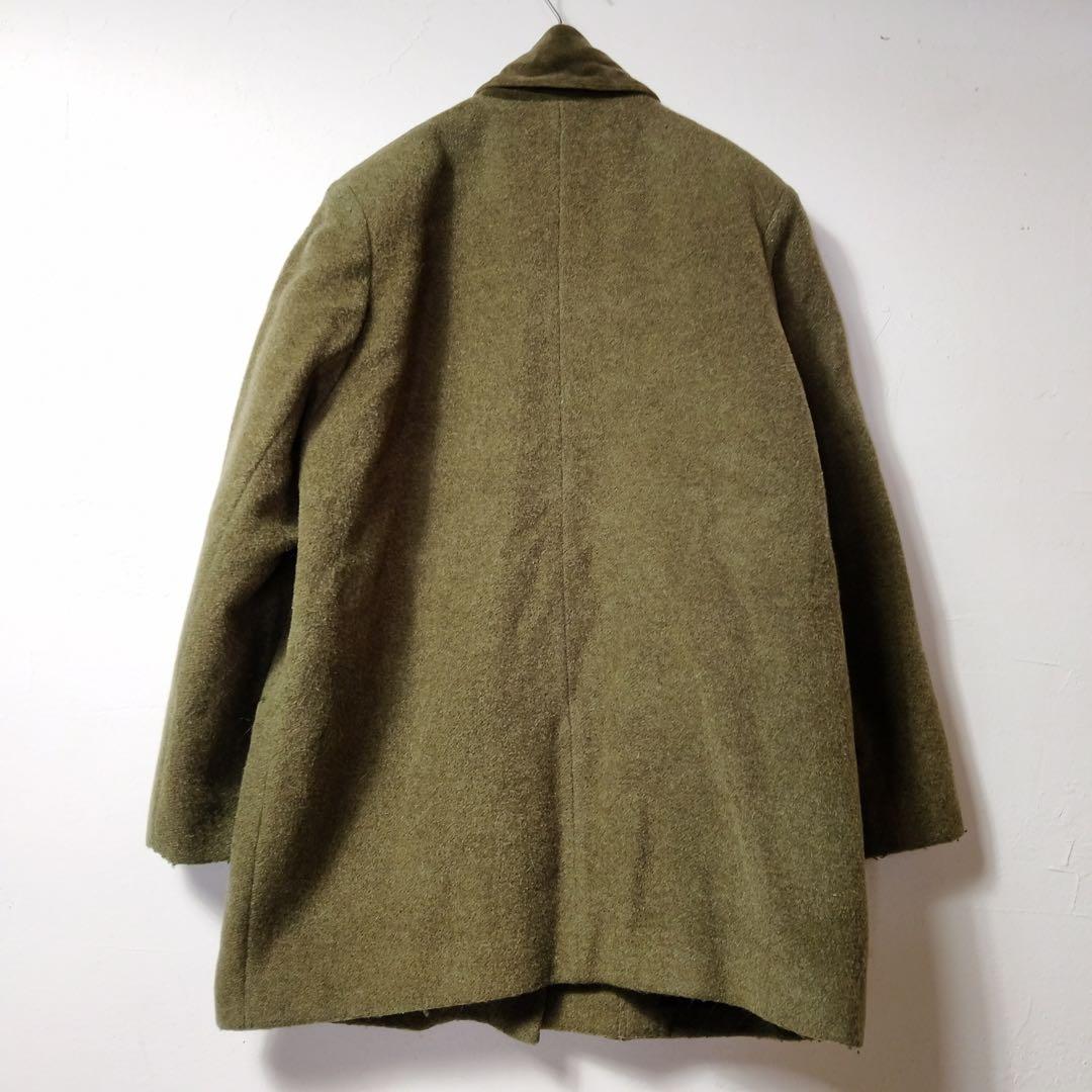 【ファイヤーマンフック　アルパカモヘア混　ベロア襟　コート　フランス製　古着】