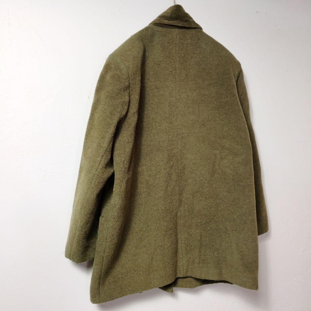 【ファイヤーマンフック　アルパカモヘア混　ベロア襟　コート　フランス製　古着】