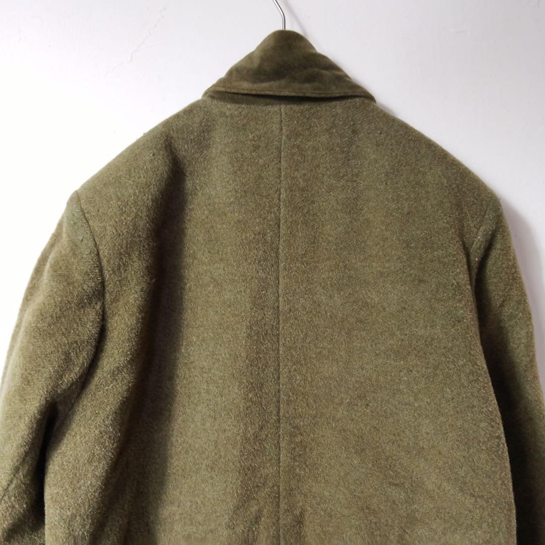 【ファイヤーマンフック　アルパカモヘア混　ベロア襟　コート　フランス製　古着】