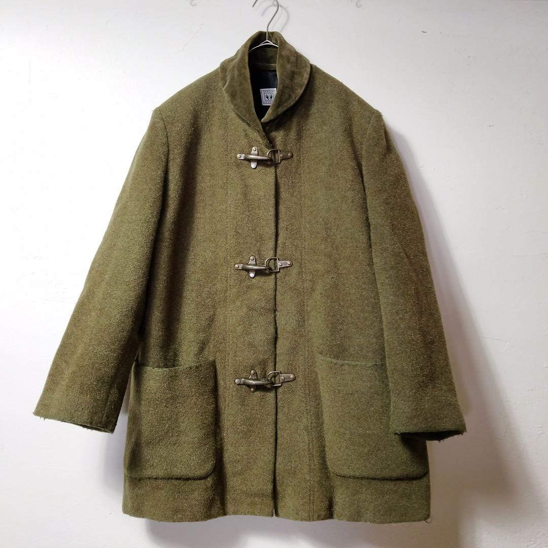 【ファイヤーマンフック　アルパカモヘア混　ベロア襟　コート　フランス製　古着】