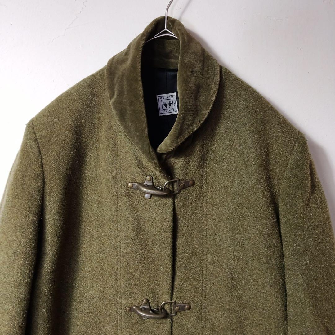 【ファイヤーマンフック　アルパカモヘア混　ベロア襟　コート　フランス製　古着】