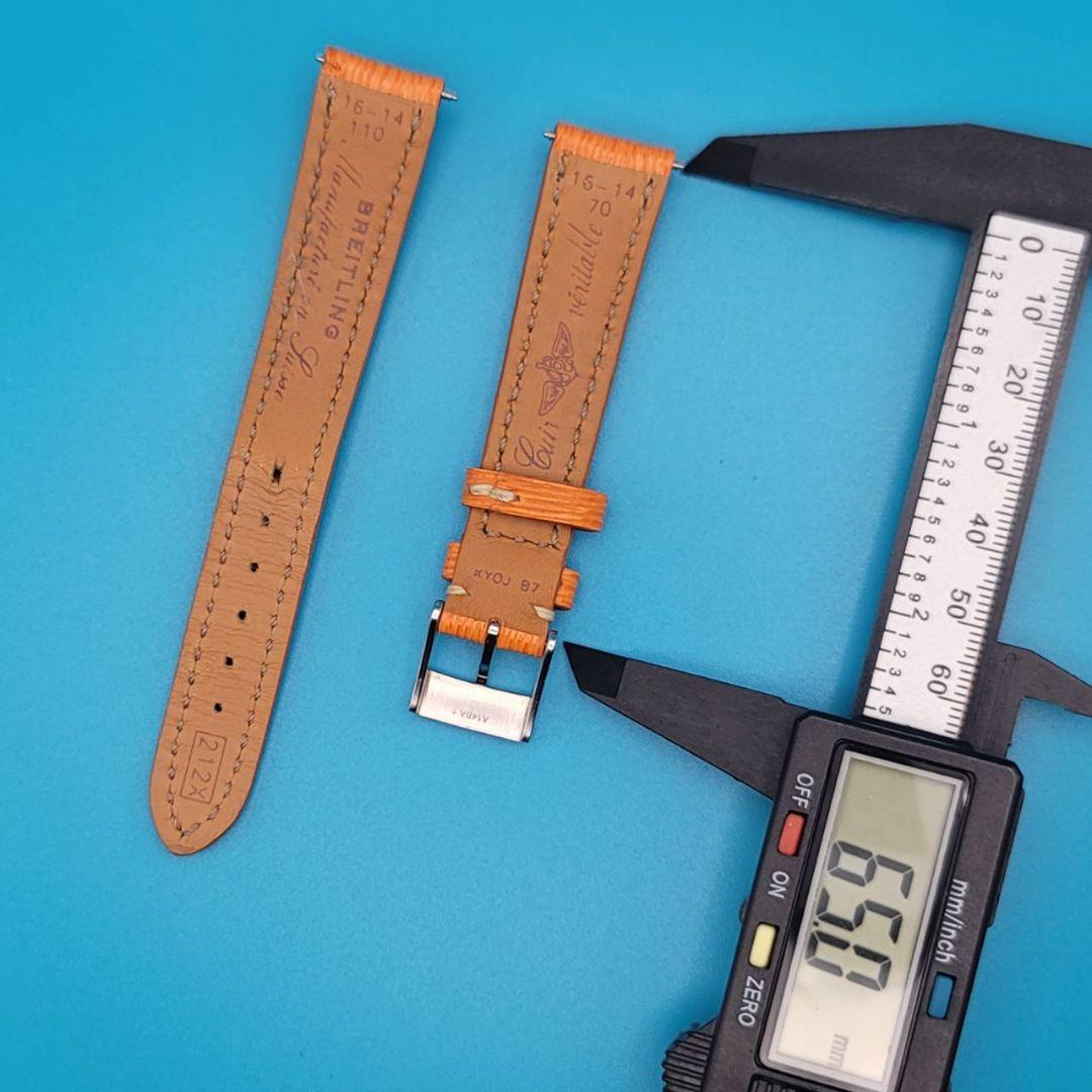 BREITLING用品①【中古】純正 レザーベルト 取付幅16㎜ 尾錠幅14㎜