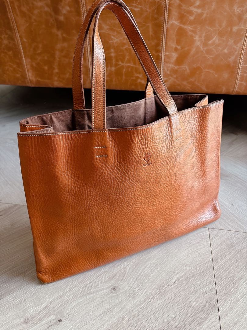 大容量 CIVA チーバ オールレザー キャメル トートバッグ イタリア製 本革