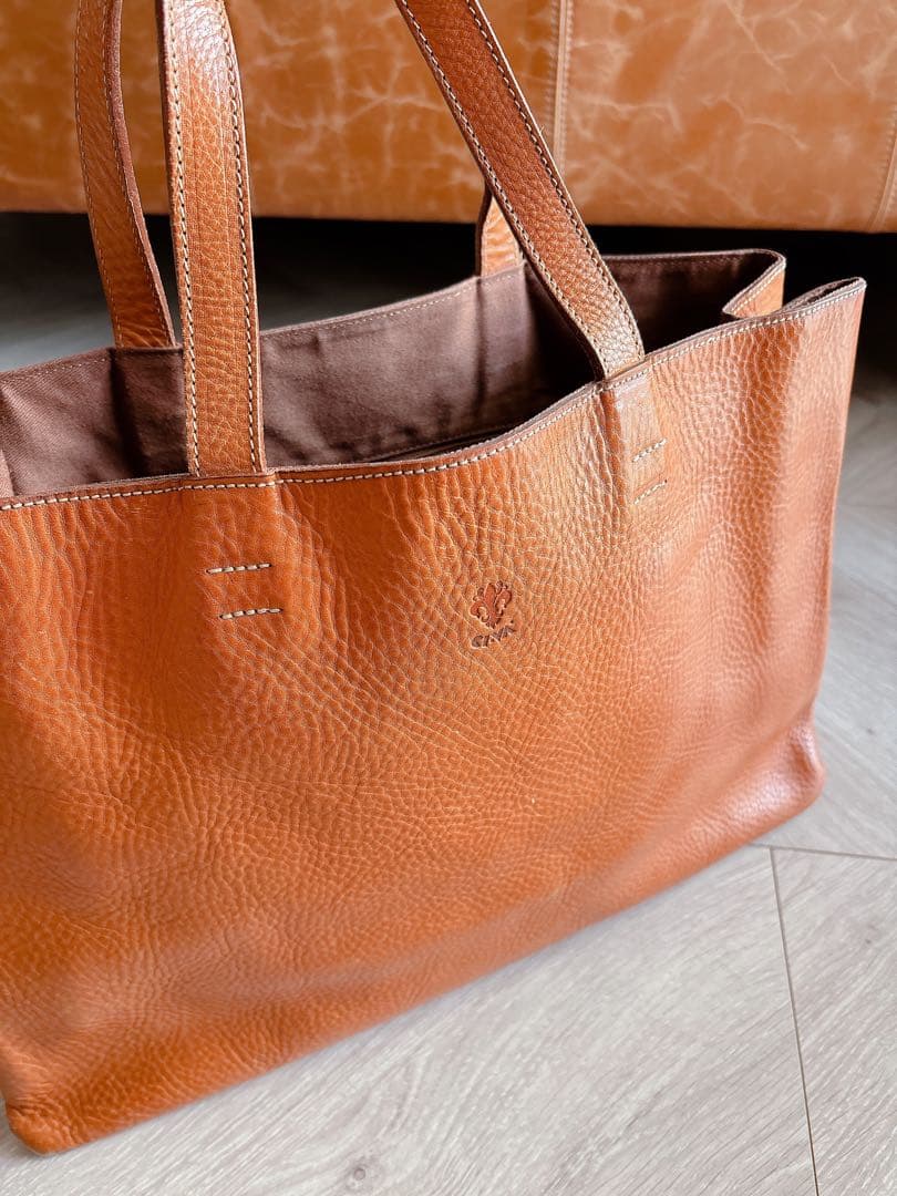 大容量 CIVA チーバ オールレザー キャメル トートバッグ イタリア製 本革