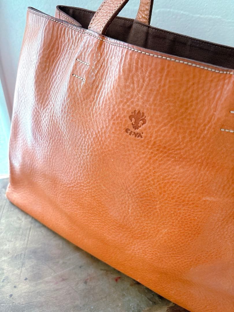 大容量 CIVA チーバ オールレザー キャメル トートバッグ イタリア製 本革