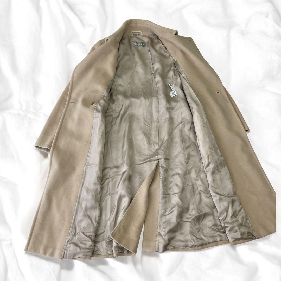 マックスマーラ　アンゴラ ブレンド ロングコート | ベージュ　ダブル　ベルト