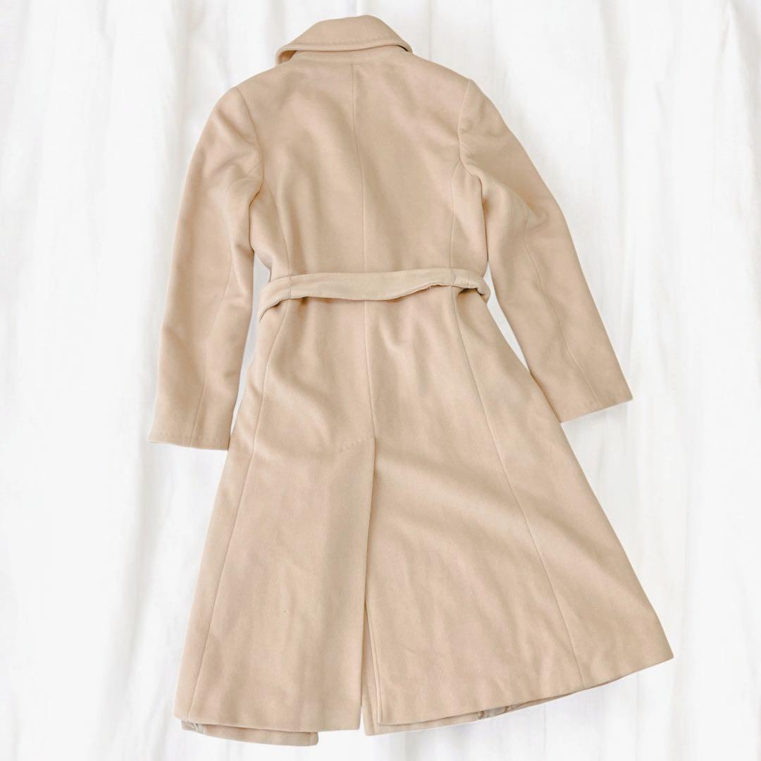 マックスマーラ　アンゴラ ブレンド ロングコート | ベージュ　ダブル　ベルト