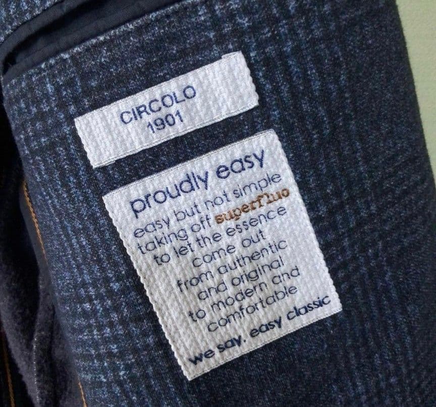 CIRCOLO1901チルコロ ジャージジャケット 44 ネイビーグレンチェック