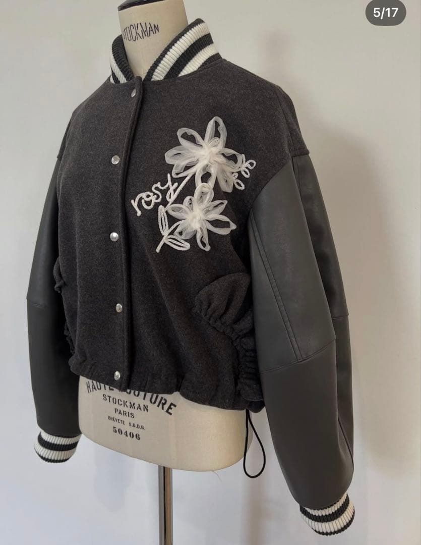 完売‼️新品♡未使用♡ロージーモンスター♡ブーケ♡スタジャン♡グレー