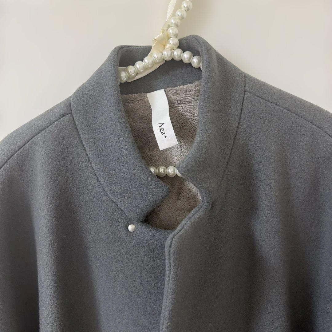 【新品未使用】ヤマダヤ Aga+ 日本製 ダブルメルトン ウールコート グレー9