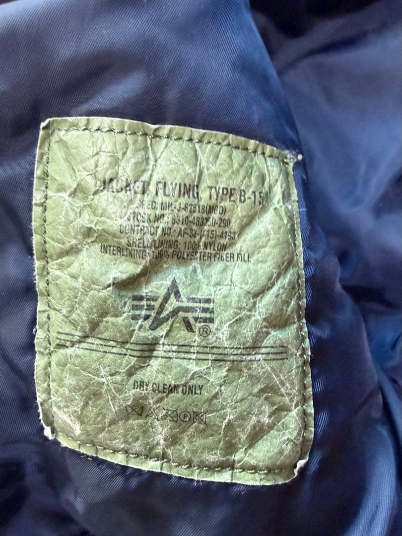 \"*\"様 ALPHA INDUSTRIES フライトジャケット B-15 ネイビ