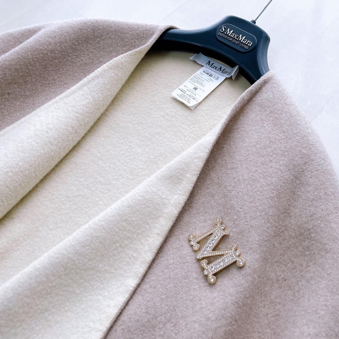 近年モデル✨マックスマーラ ポンチョ SERRA ケープ アルパカ ブローチ付き