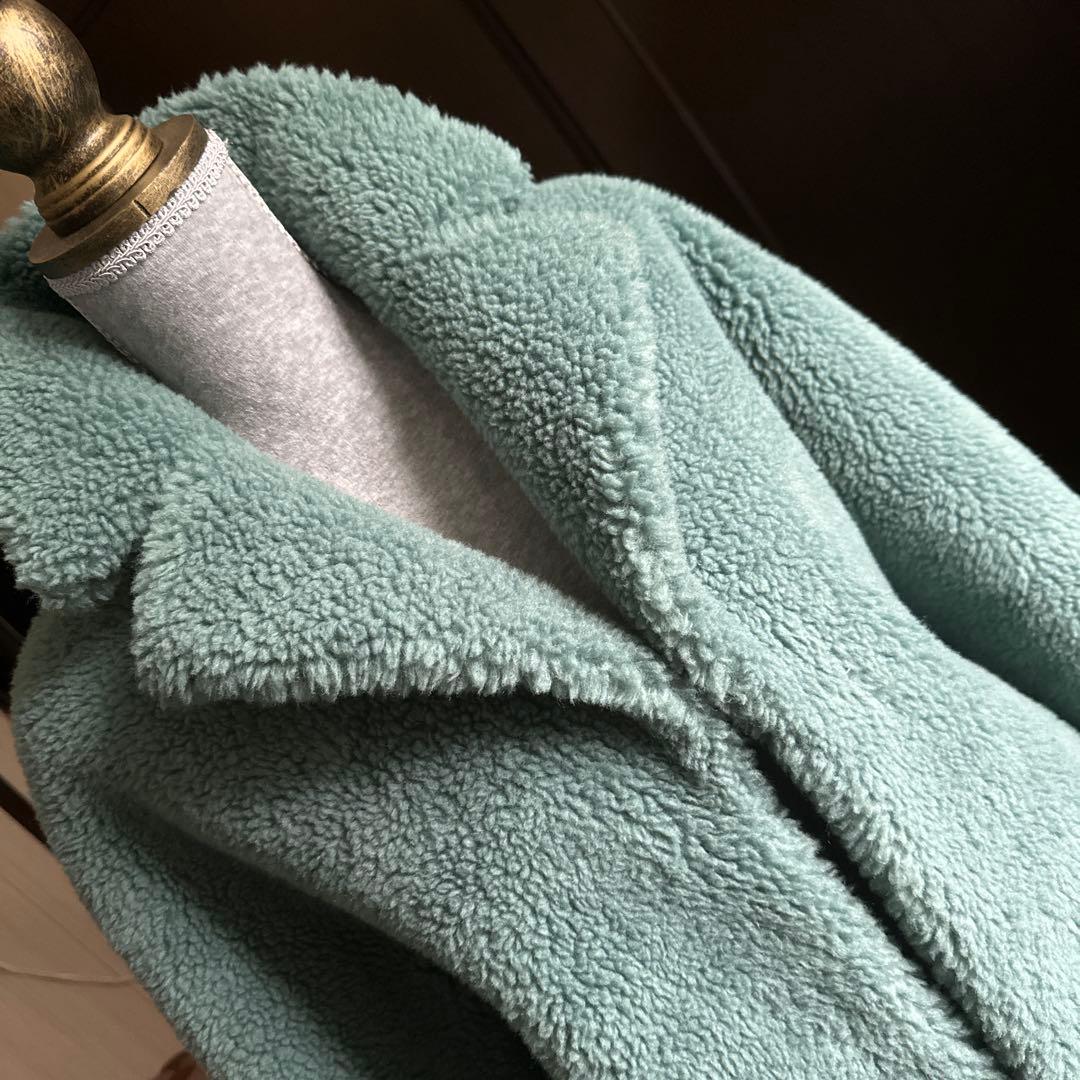 GINI ❤素敵　ミントグリーン ボアコート　チェスター　エメラルド　新品