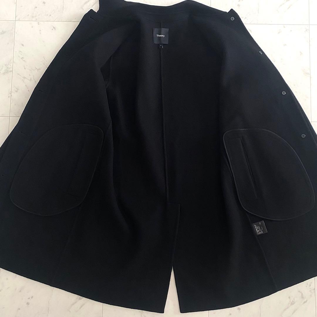 美品 セオリー Theory 23AWカシミヤ混 ダブルフェイスリバーコート P