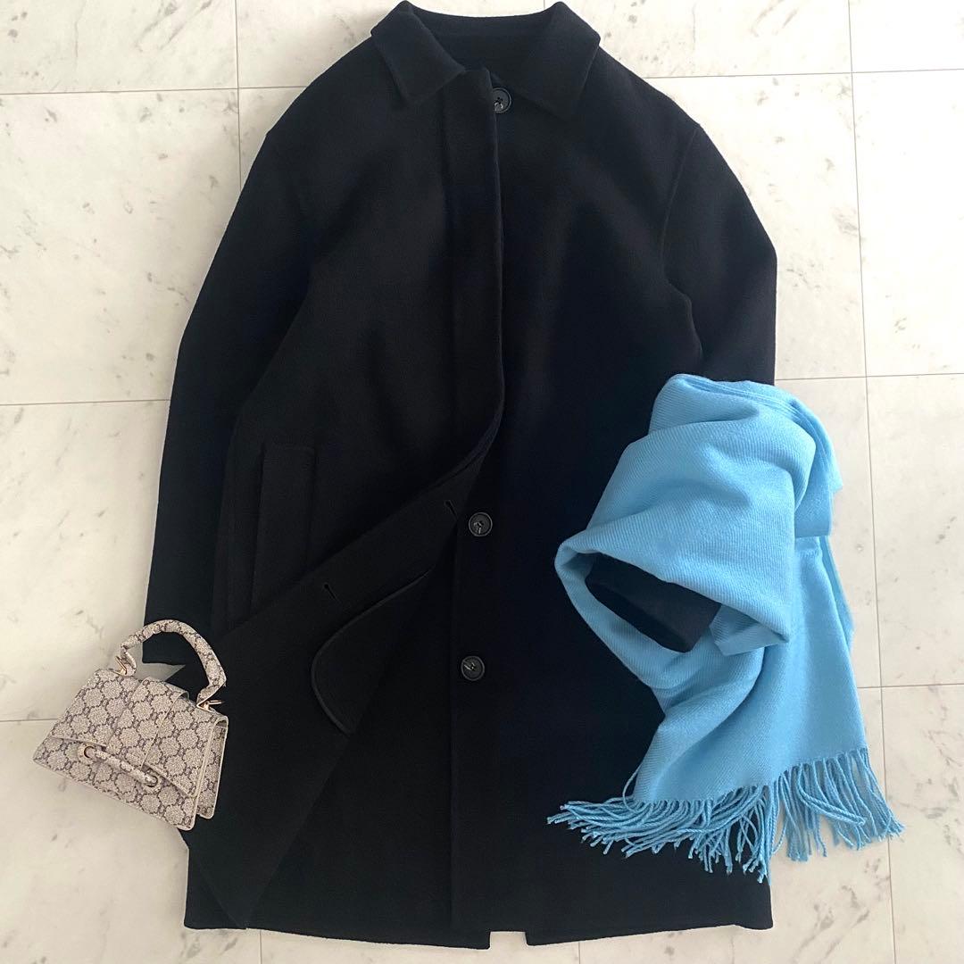 美品 セオリー Theory 23AWカシミヤ混 ダブルフェイスリバーコート P