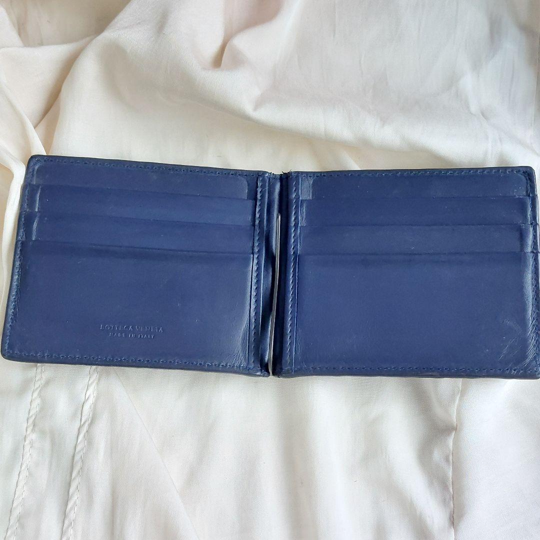 syunさま専用ボッテガ ヴェネタ マネークリップ イントレチャート 紺 革 札