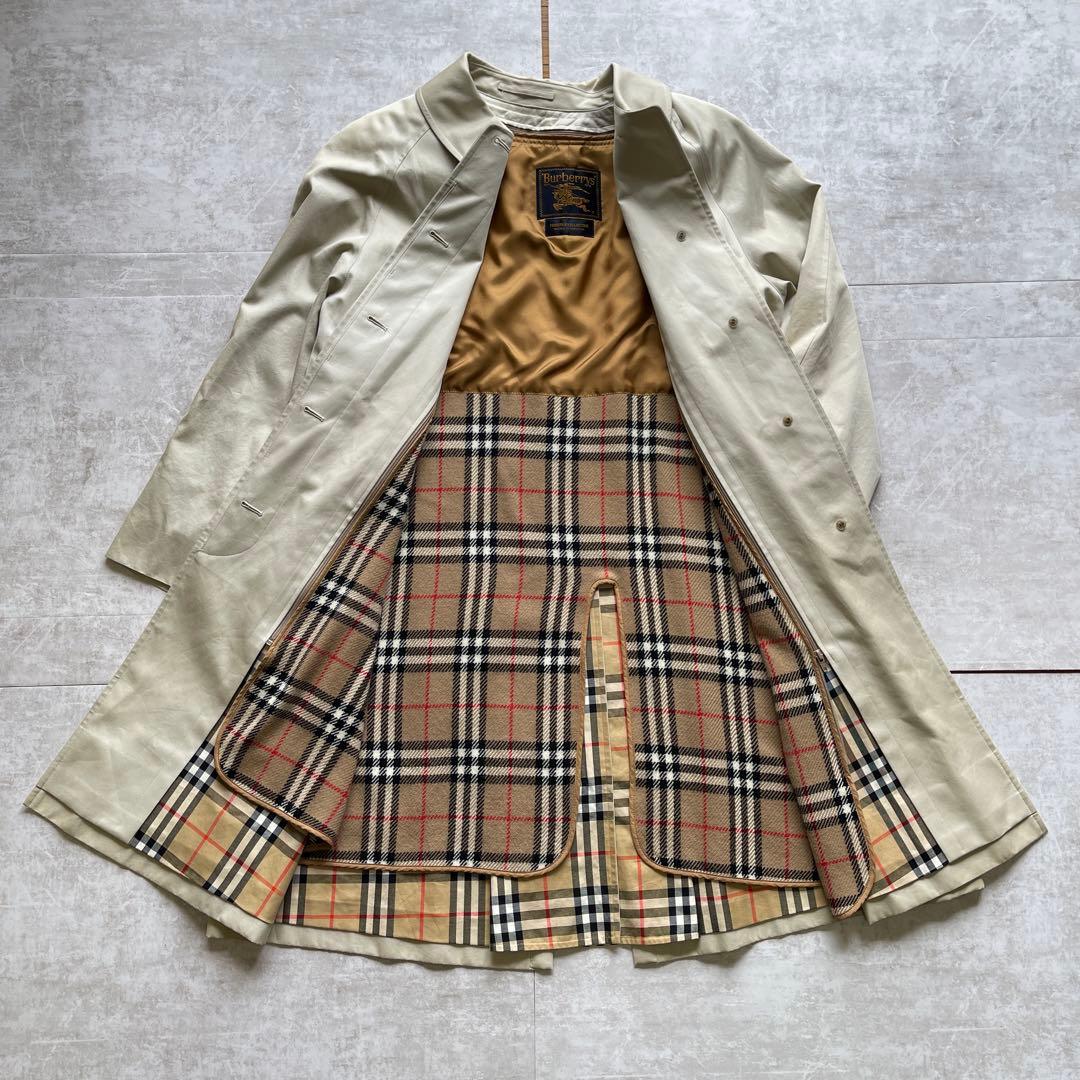 ⭐️希少⭐️BURBERRY ステンカラーコート ノバチェック ライナー付き 金ロゴ