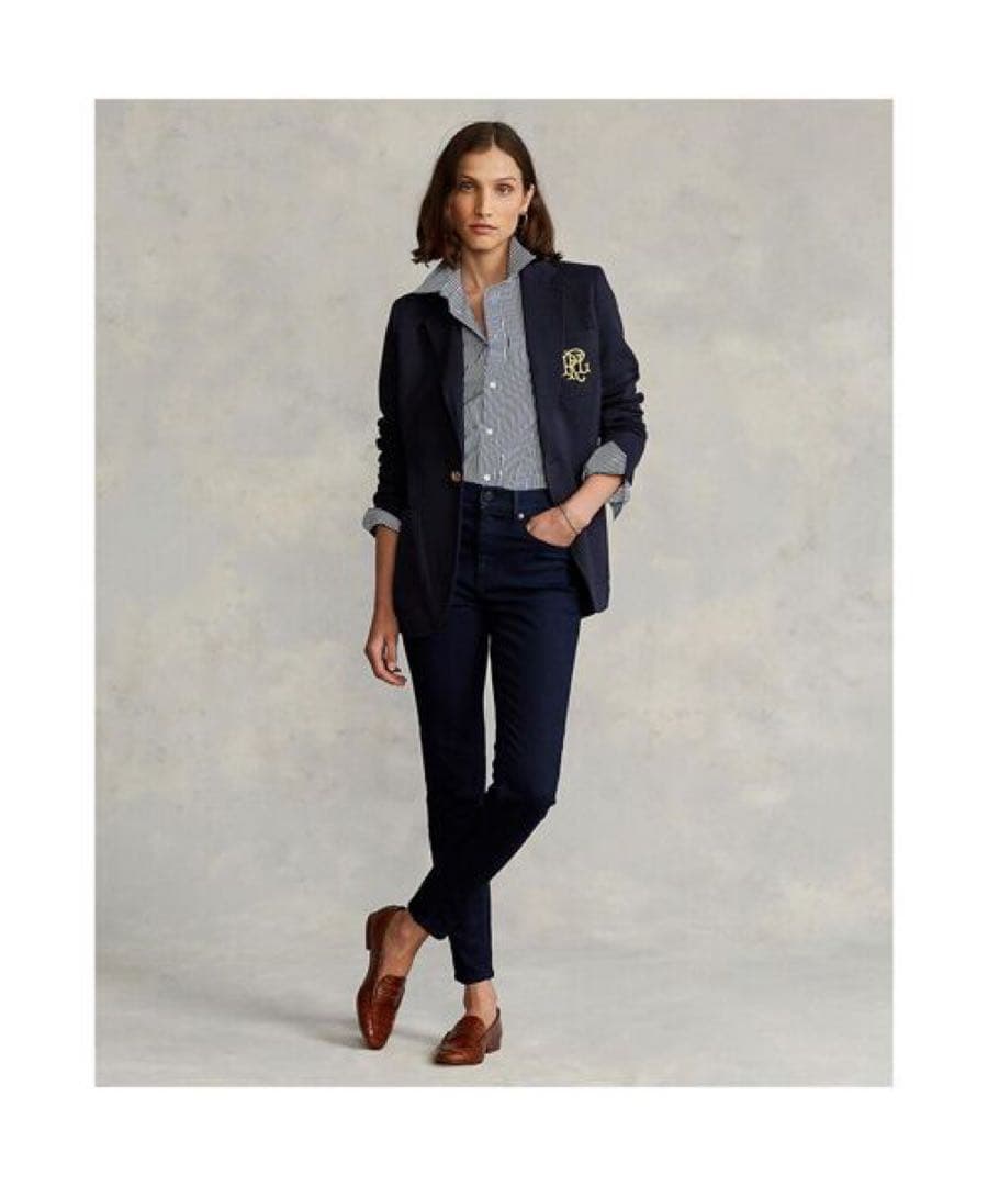 POLOラルフローレン テーラードジャケット レディース 胸ポケット ロゴ刺繍