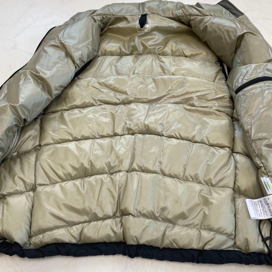 美品★THE NORTH FACE ダウンベスト 刺繍ロゴ ベージュ L
