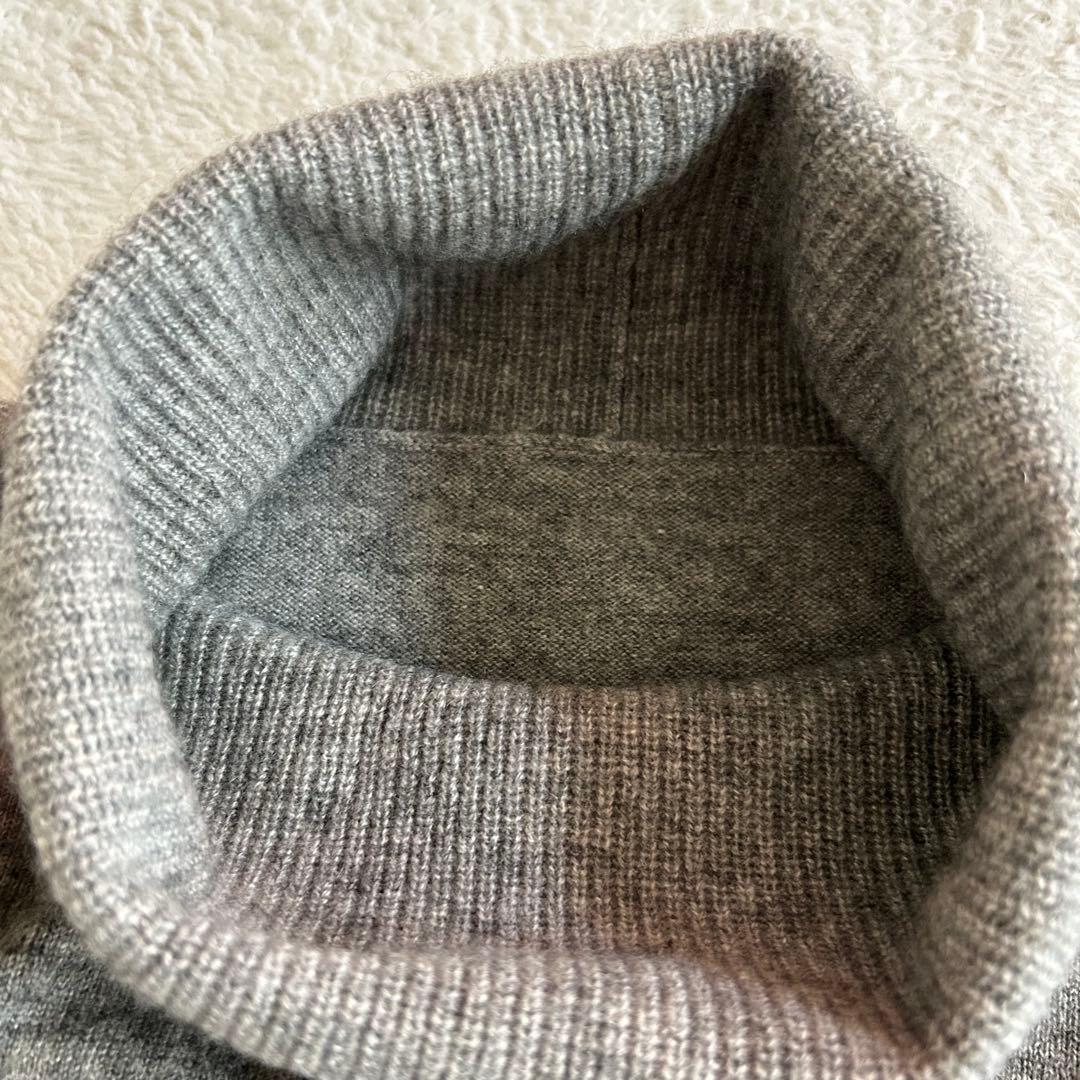 美品 レリアン カシミヤ100 タートルネックニットチュニック ロング丈ニット