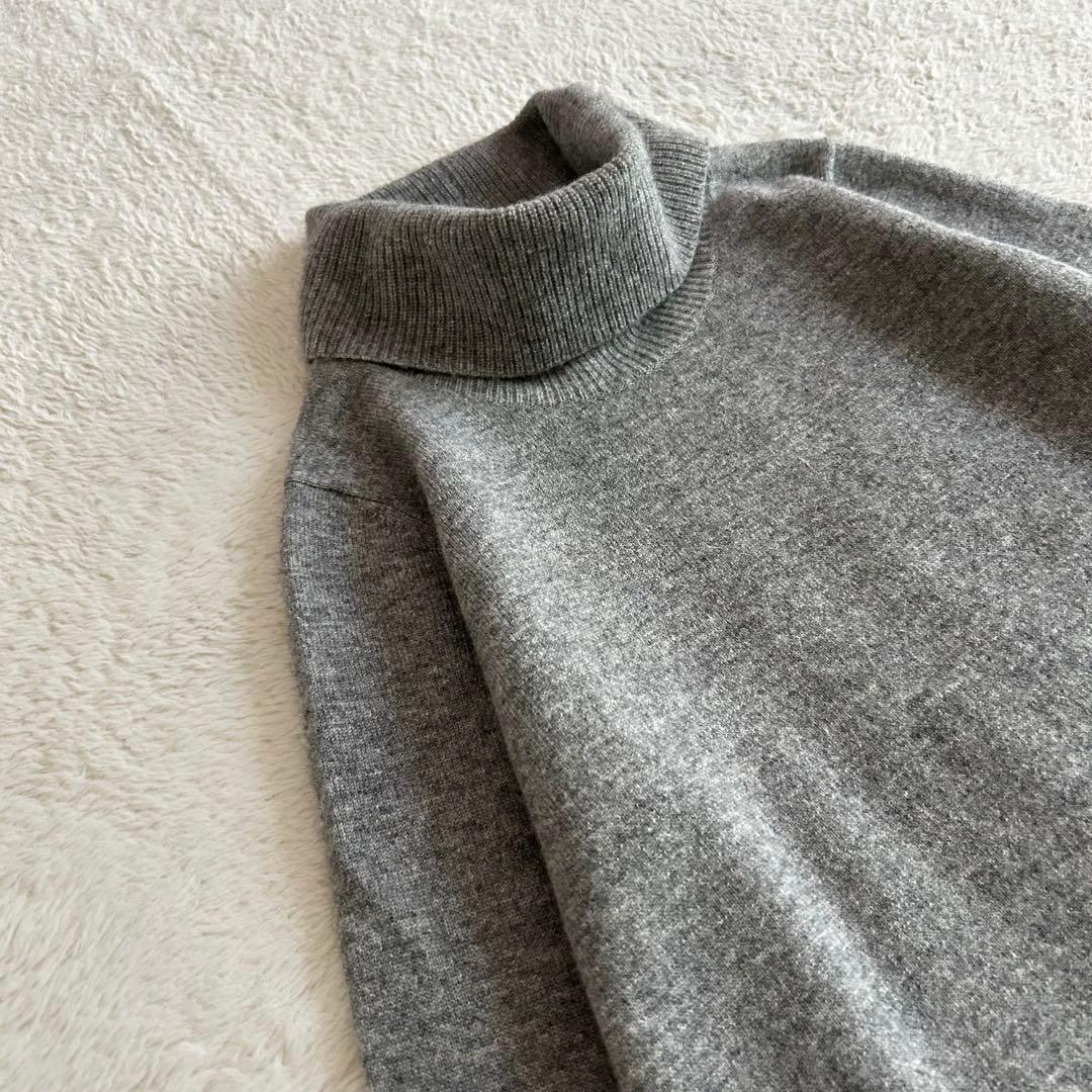 美品 レリアン カシミヤ100 タートルネックニットチュニック ロング丈ニット