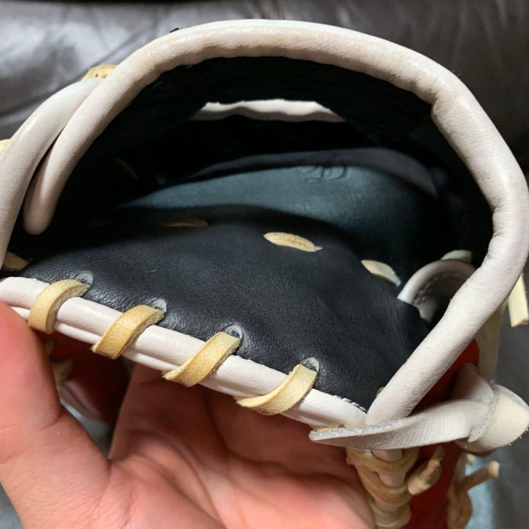 ZETT Pro Model 軟式外野用グローブ レッド/ホワイト　赤星